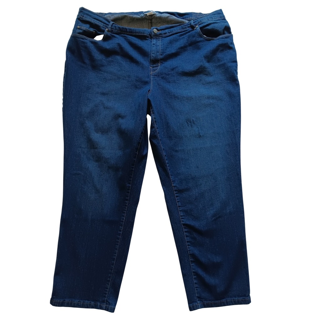 Catherines Right Fit Moderately Curvy Jeans 26W Dark Wash Blue High Rise Plus 4X
